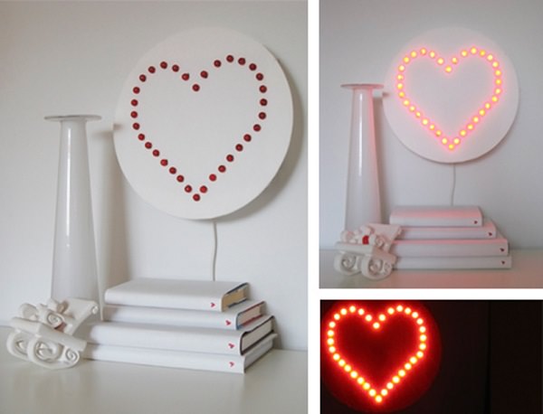 24. DIY Heart Wall Lamp