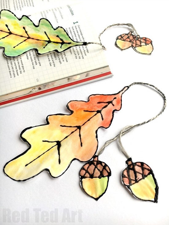 Watercolor Leaf Bookmark