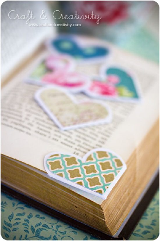 Heart Shaped Bookmarks Out Of Paper