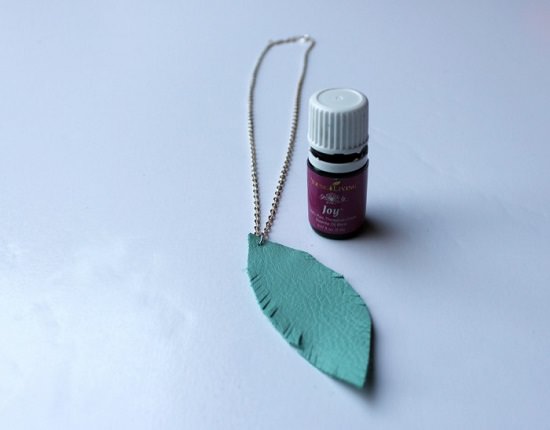 DIY Leather Feather Diffuser Necklace