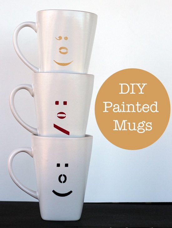 DIY Painted Ceramic Mugs
