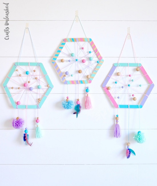 Colorful Hexagonal Hangings