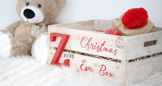 Christmas Eve Wooden Crate Gift Box
