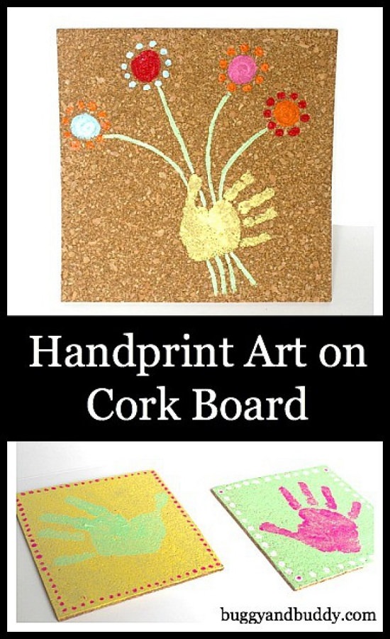 Handprint Cork Board Art