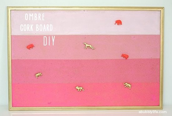 Pink Ombre Cork Board
