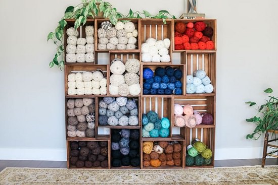 DIY Yarn Storage Shelves