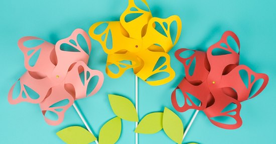DIY Flower Paper Pinwheels