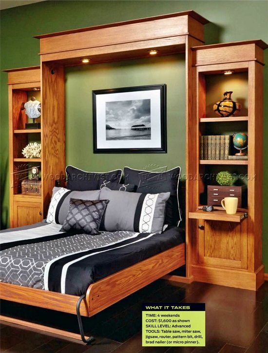 Solid Wood Murphy Bed 