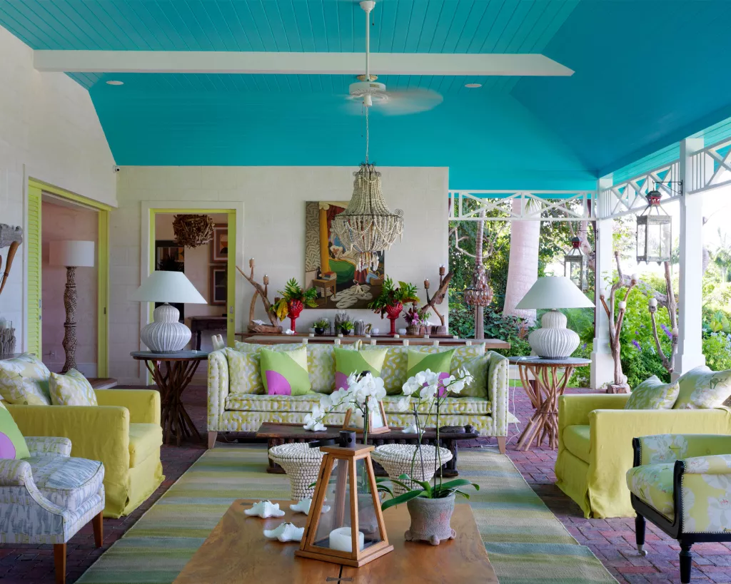 Vibrant Ceiling on Porch